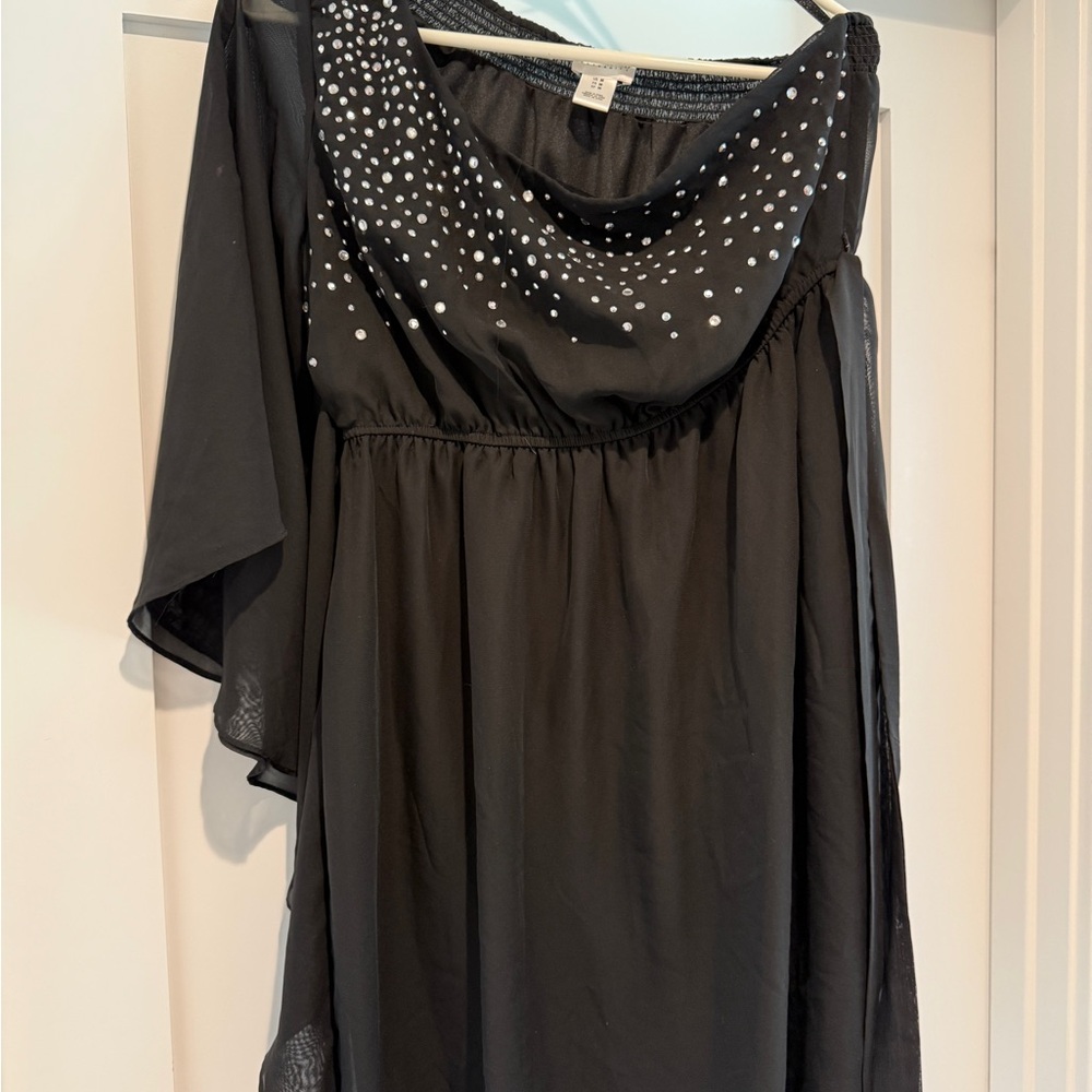 Motherhood Maternity Black Dress with Sparkling Accents